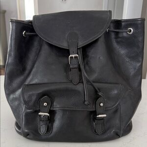 Polo Black Leather Men's Backpack